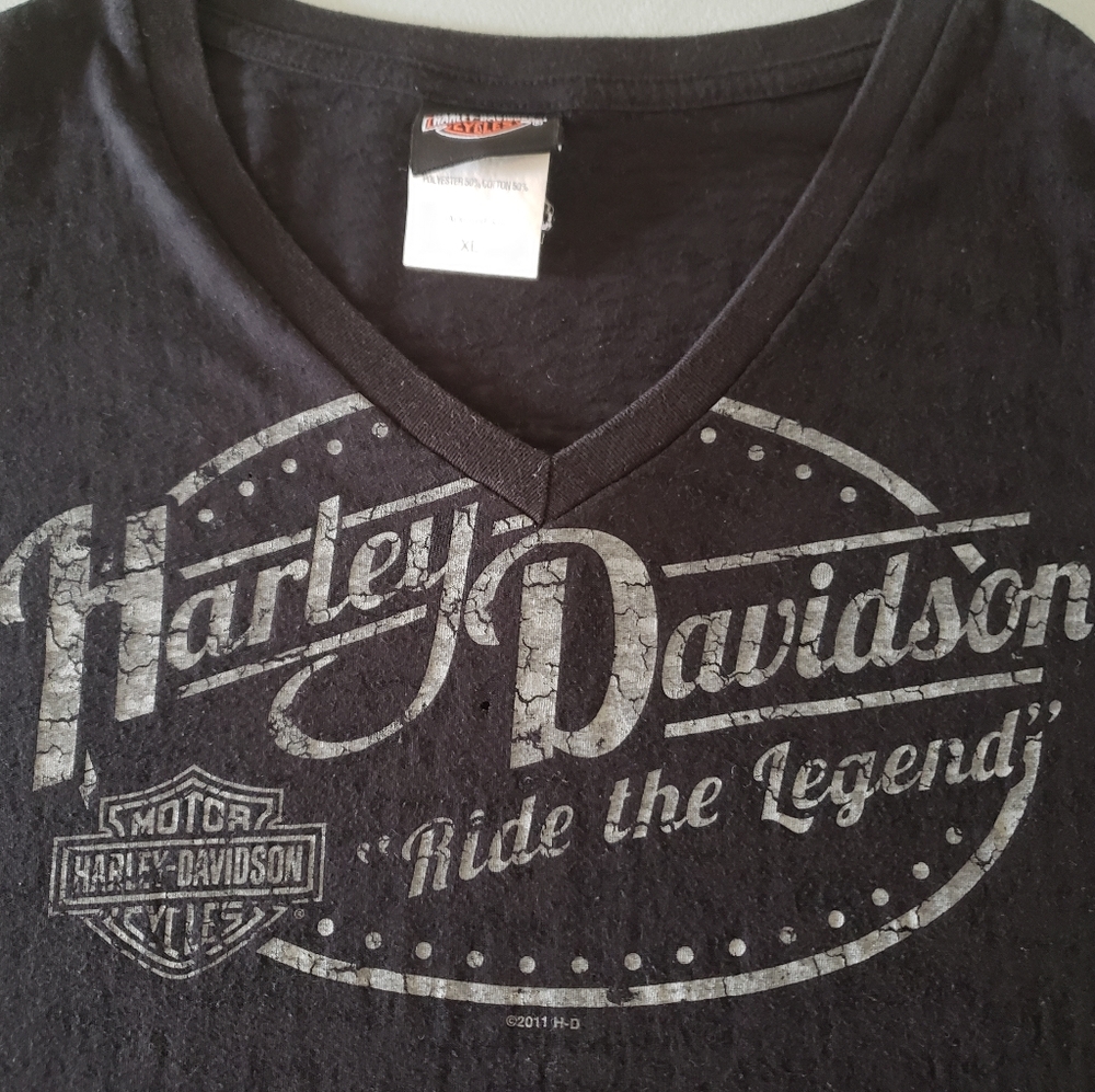 Ladies HARLEY DAVIDSON burn out shirt.